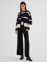 Minimalism Stripe Sweater Three Piece Pants Set